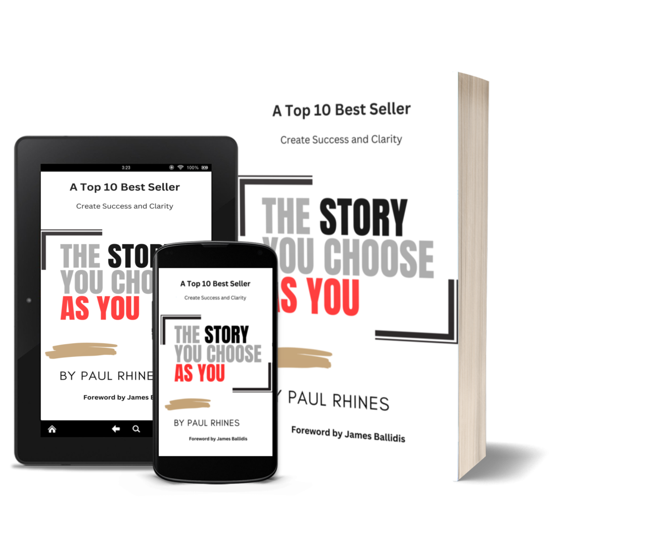 3 device Book Cover and Book The Story You Choose as Your Cover on Tablet and phone