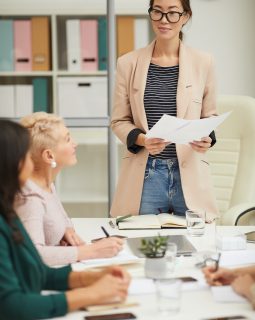 Attractive Asian Businesswoman At Meeting